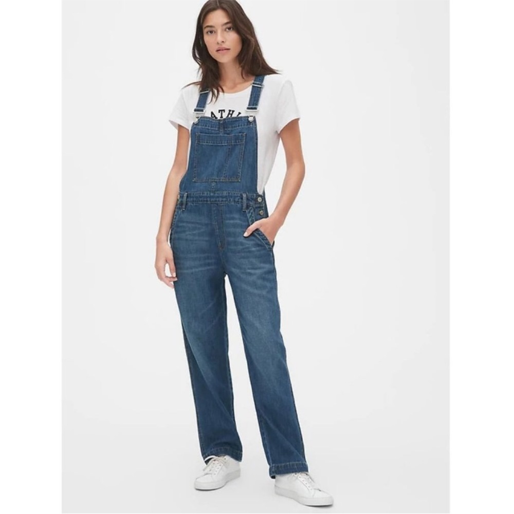NWT Gap Denim Wide-Leg Bib Overalls Size S